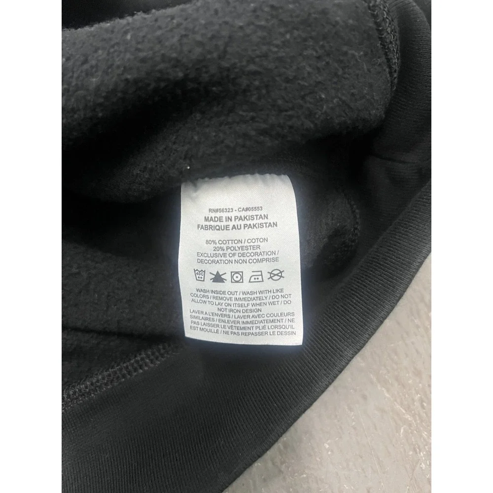 Nike Men's Black Solo Swoosh Fleece Crew Sweatshirt 611467-010 Casual Gorpcore - Picture 4 of 8